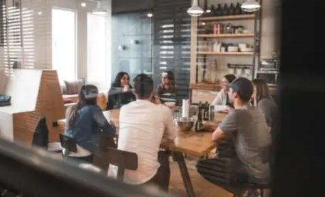 people working in a modern office